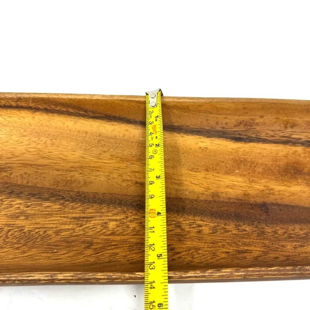 Crate & Barrel Tondo Oval Acacia Wood Serving Platter Trough 16.5